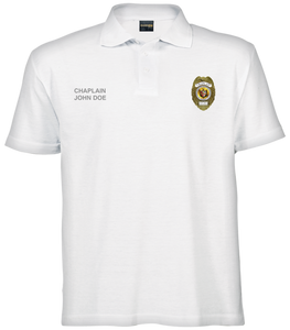 SAFReC white golf shirt