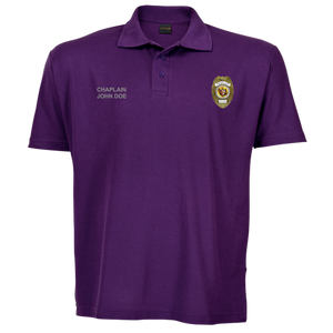 SAFReC purple golf shirt