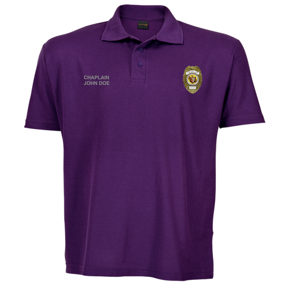 SAFReC purple golf shirt